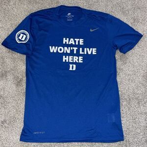 men’s Duke University Blue Devils Nike Coach K No Hate Here Basketball T Shirt M